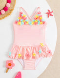 Cute Three-dimensional Flower One-piece Swimsuit