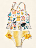 Cute Printed Sunscreen Quick-drying Split Swimsuit
