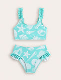 Beach Cute Print Split Swimsuit