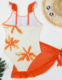 Beautiful Big Flower One-piece Swimsuit